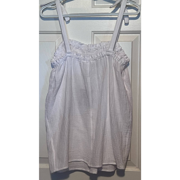 A:glow Womens Double Weave Strappy Elastic Tie Tunic Tank Bright White Sz S NWT - Picture 2 of 6